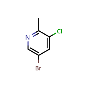 Chemical structure of 5-Bromo-3-chloro-2-methylpyridine , CAS 914358-72-8, AChemBlock G-6406
