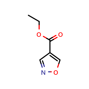 Chemical structure of Ethyl isoxazole-4-carboxylate , CAS 80370-40-7, AChemBlock G-6442