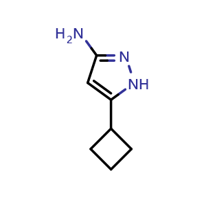 Chemical structure of 3-Amino-5-cyclobutyl-1H-pyrazole , CAS 326827-21-8, AChemBlock G-6476