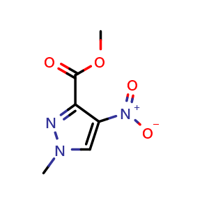 Chemical structure of Methyl 1-methyl-4-nitro-1H-pyrazole-3-carboxylate , CAS 400877-57-8, AChemBlock G-6491