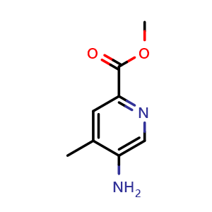 Chemical structure of Methyl 5-amino-4-methylpyridine-2-carboxylate , CAS 868551-99-9, AChemBlock G-6494