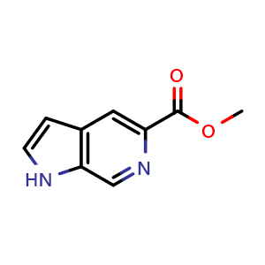 Chemical structure of Methyl 1H-pyrrolo[2,3-c]pyridine-5-carboxylate , CAS 147071-00-9, AChemBlock G-6495