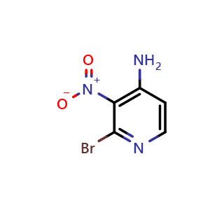 Chemical structure of 4-Amino-2-bromo-3-nitropyridine , CAS 84487-14-9, AChemBlock G-6507