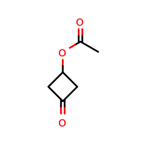 Chemical structure of 3-Oxocyclobutyl acetate , CAS 63930-59-6, AChemBlock G-6514