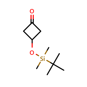 Chemical structure of 3-[[(1,1-Dimethylethyl)dimethylsilyl]oxy]cyclobutanone , CAS 929913-18-8, AChemBlock G-6515