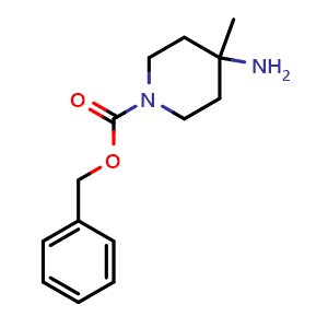 Chemical structure of 1-Cbz-4-amino-4-methylpiperidine , CAS 169750-59-8, AChemBlock G-6533