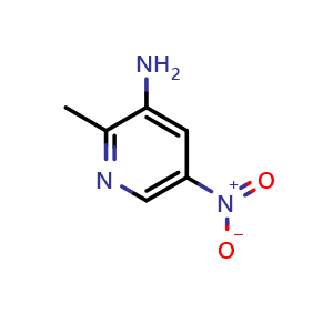 Chemical structure of 3-Amino-2-methyl-5-nitropyridine , CAS 51984-61-3, AChemBlock G-6572