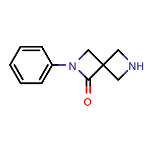 Chemical structure of 2-phenyl-2,6-diazaspiro[3.3]heptan-1-one , CAS 960079-47-4, AChemBlock G-6575
