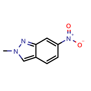 Chemical structure of 2-Methyl-6-nitroindazole , CAS 6850-22-2, AChemBlock G-6576