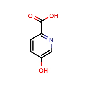 Chemical structure of 5-Hydroxypyridine-2-carboxylic acid , CAS 15069-92-8, AChemBlock G-6588