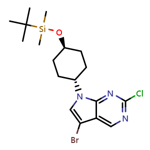 5-Bromo-7-[trans-4-(tert-butyldimethylsilanyloxy)cyclohexyl]-2-chloro-7H-pyrrolo[2,3-d]pyrimidine