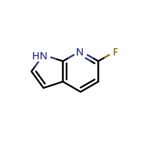 Chemical structure of 6-Fluoro-7-azaindole , CAS 898746-42-4, AChemBlock G-6609
