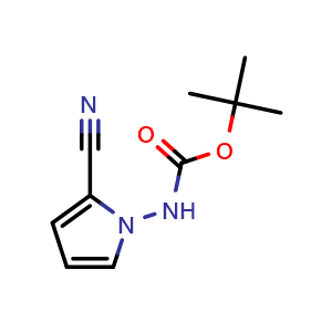 Chemical structure of 1-(Boc-amino)-2-cyanopyrrole , CAS 937046-96-3, AChemBlock G-6624