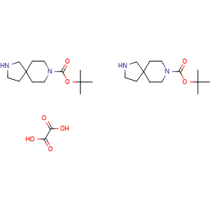 Chemical structure of 8-Boc-2,8-diaza-spiro[4.5]decane hemioxalate , CAS 1523571-85-8, AChemBlock G-6649