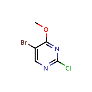 Chemical structure of 5-Bromo-2-chloro-4-methoxypyrimidine , CAS 57054-92-9, AChemBlock G-6653