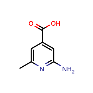 Chemical structure of 2-Amino-6-methylisonicotinic acid , CAS 65169-64-4, AChemBlock G-6688