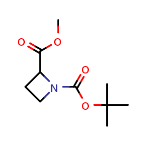 Chemical structure of 1-Boc-azetidine-2-carboxylic acid methyl ester , CAS 255882-72-5, AChemBlock G-6700