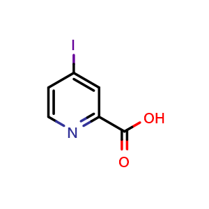 Chemical structure of 4-Iodopicolinic acid , CAS 405939-79-9, AChemBlock G-6705
