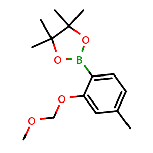 Chemical structure of 2-(2-(Methoxymethoxy)-4-methylphenyl)-4,4,5,5-tetramethyl-1,3,2-dioxaborolane , CAS 517864-11-8, AChemBlock G-6708