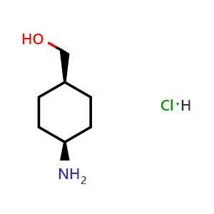 Chemical structure of cis-4-Aminocyclohexanemethanol hydrochloride , CAS 61367-22-4, AChemBlock G-6713