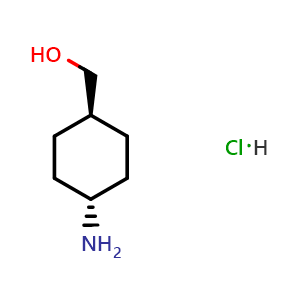 Chemical structure of trans-4-Aminocyclohexanemethanol hydrochloride , CAS 1504-49-0, AChemBlock G-6714