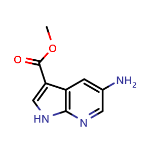 Chemical structure of Methyl 5-amino-7-azaindole-3-carboxylate , CAS 1234616-01-3, AChemBlock G-6762