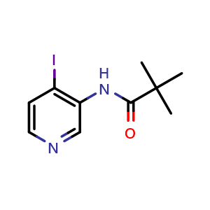 Chemical structure of N-(4-Iodopyridin-3-yl)pivalamide , CAS 113975-32-9, AChemBlock G-6794