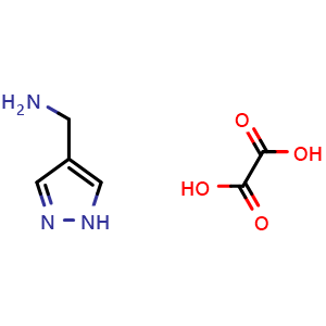Chemical structure of 1H-Pyrazole-4-methanamine oxalate , CAS 1523618-14-5, AChemBlock G-6808
