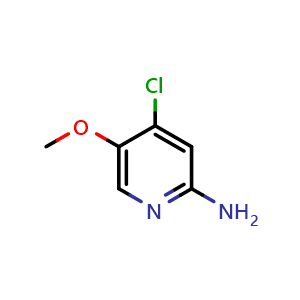 Chemical structure of 4-Chloro-5-methoxypyridin-2-amine , CAS 867131-26-8, AChemBlock G-6858
