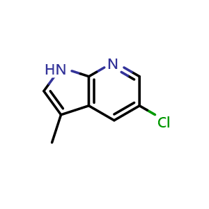 Chemical structure of 5-Chloro-3-methyl-7-azaindole , CAS 1256803-09-4, AChemBlock G-6877