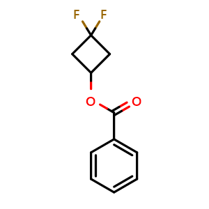 Chemical structure of 3,3-Difluorocyclobutyl benzoate , CAS 1215071-19-4, AChemBlock G-6904