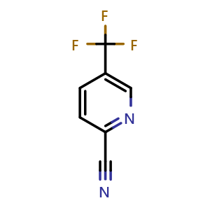 Chemical structure of 2-Cyano-5-(trifluoromethyl)pyridine , CAS 95727-86-9, AChemBlock G-6934