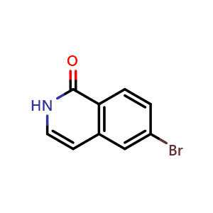 Chemical structure of 6-Bromo-2H-isoquinolin-1-one , CAS 82827-09-6, AChemBlock G-6942