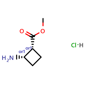 Chemical structure of Methyl cis-2-aminocyclobutane-1-carboxylate hydrochloride , CAS 1071428-77-7, AChemBlock G-6951