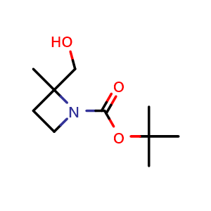 Chemical structure of 1-Boc-2-methylazetidine-2-methanol , CAS 850789-22-9, AChemBlock G-6957