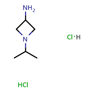 Chemical structure of 1-Isopropyl-azetidin-3-ylamine dihydrochloride , CAS 117546-56-2, AChemBlock G-6959