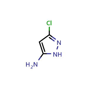 Chemical structure of 3-Chloro-1H-pyrazol-5-amine , CAS 916211-79-5, AChemBlock G-6962
