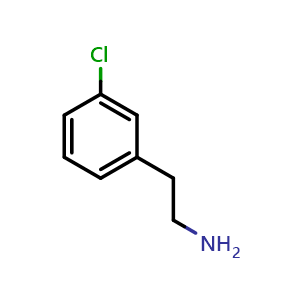 Chemical structure of m-Chloro-benzeneethanamine , CAS 13078-79-0, AChemBlock G-6963