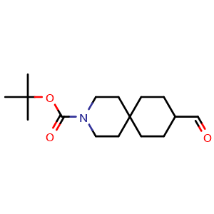 Chemical structure of 3-Boc-3-azaspiro[5.5]undecane-9-carbaldehyde , CAS 1416176-14-1, AChemBlock G-6968