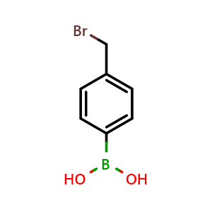 Chemical structure of 4-Bromomethylphenylboronic acid , CAS 68162-47-0, AChemBlock G-6969