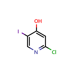 Chemical structure of 2-Chloro-5-iodo-4-pyridinol , CAS 1226878-99-4, AChemBlock G-6995