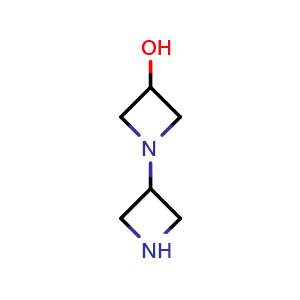 Chemical structure of 1-(Azetidin-3-yl)azetidin-3-ol , CAS 1257293-85-8, AChemBlock G-7003