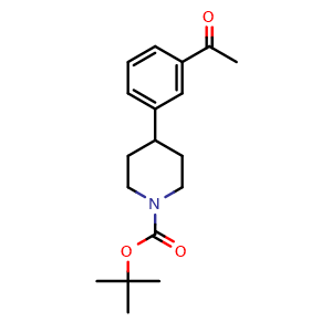 Chemical structure of tert-Butyl 4-(3-acetylphenyl)piperidine-1-carboxylate , CAS 1198283-87-2, AChemBlock G-7017