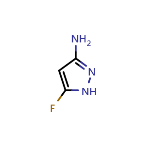 Chemical structure of 5-Fluoro-1H-pyrazol-3-amine , CAS 1159196-53-8, AChemBlock G-7052