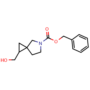 Chemical structure of 5-Cbz-5-azaspiro[2.4]heptane-1-methanol , CAS 1419101-25-9, AChemBlock G-7062