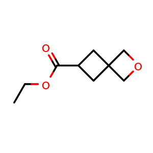 Chemical structure of Ethyl 2-oxaspiro[3.3]heptane-6-carboxylate , CAS 1523572-08-8, AChemBlock G-7066