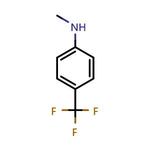 Chemical structure of 4-(Trifluoromethyl)-N-methylaniline , CAS 22864-65-9, AChemBlock G-7088