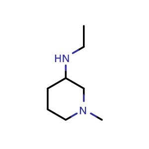 Chemical structure of N-ethyl-1-methylpiperidin-3-amine , CAS 1248952-99-9, AChemBlock G-7108