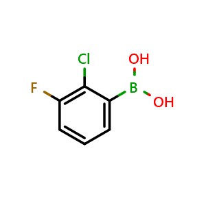 Chemical structure of 2-Chloro-3-fluorophenylboronic acid , CAS 871329-52-1, AChemBlock G-7117