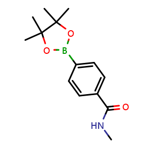Chemical structure of N-methyl-4-(4,4,5,5-tetramethyl-1,3,2-dioxaborolan-2-yl)benzamide , CAS 214360-57-3, AChemBlock G-7123